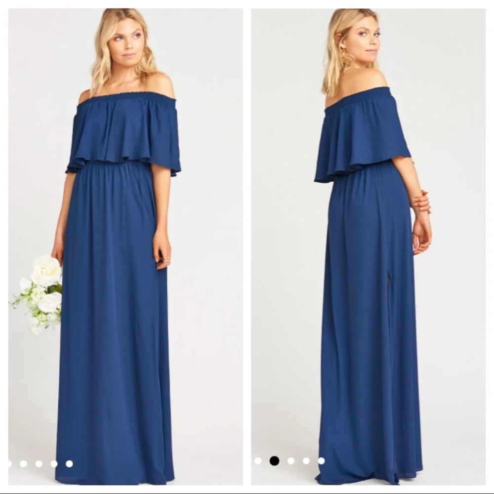 Show Me Your Mumu Hacienda Maxi Dress Navy Crisp S Bridesmaid